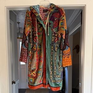 Johnny Was Hooded Patchwork Coat